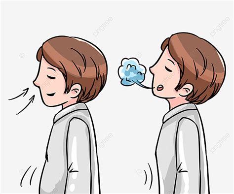 paket emoji udara bernapas clipart manusia bernafas siklus png