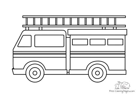 coloring page fire truck  ladder  coloring pages