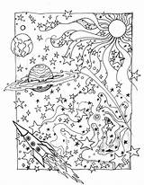 Coloring Pages Galaxy Space Kids sketch template