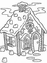 Coloring Gingerbread Pages House Christmas sketch template