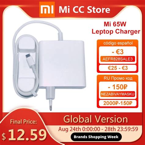 xiaomi mi 45w 65w eu laptop charger for 13 15 usd coupon