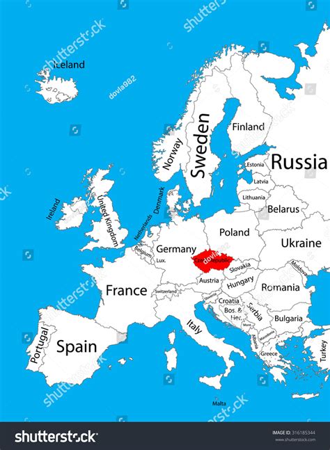 Czech Republic Vector Map Europe Vector Stock Vector