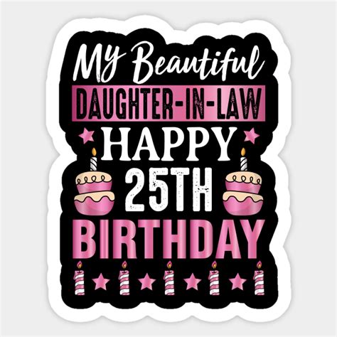daughter  law happy  birthday daughter  law sticker teepublic