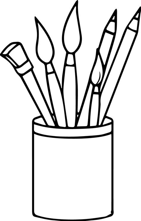 drawing art supplies clipart black  white   mock