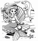Coloring Frank Lisa Mermaid Dolphin Pages Printable Print Sheet Shelle sketch template