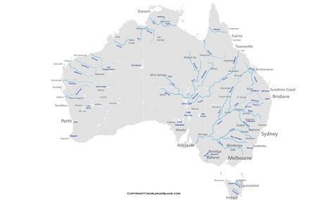 printable australia rivers map map  australia rivers