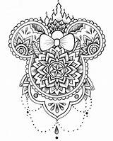 Disney Mandala Tattoo Coloring Pages Mouse Minnie Zentangle Tattoos Mickey Colouring Coloriage Dibujos Drawings Cute Mandalas Para Castle Adult Books sketch template