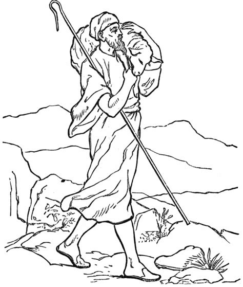 good shepherd  parable   lost sheep coloring pages