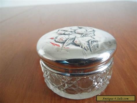Antique Cut Glass Jar With Beautifully Embossed Sterling