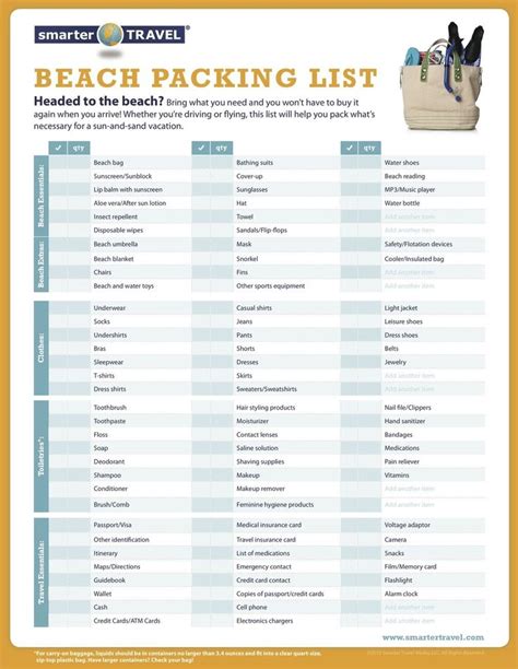 beach vacation packing packing list beach beach vacation packing list