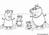 Pig Peppa Family Coloring Printable Pages Happiness Print sketch template
