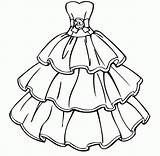 Coloring Dress Pages Dresses Princess Gown Drawing Wedding Sketch Clothes Ball Fashion Template Barbie Girls Colouring Color Print Entitlementtrap Printable sketch template