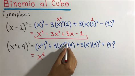 ejemplo de  binomio al cubo ejemplo sencillo