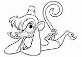 Aladdin Abu Coloring Pages Printable Monkey Pet sketch template