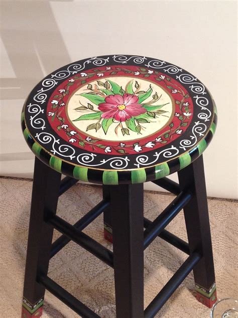 whimsical painted furniture painted bar stool   etsy whimsical