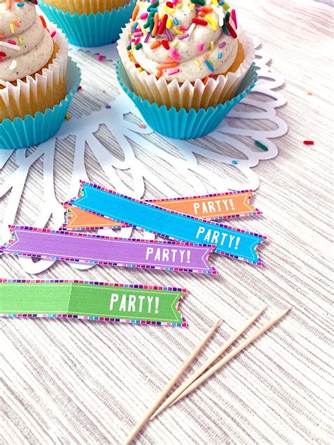 cupcake party flags   cupcakes  directions