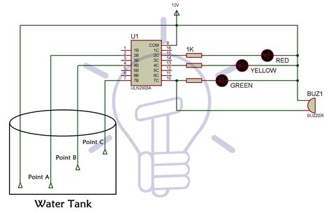 water level indicator circuit diagram  bc  uln  ic