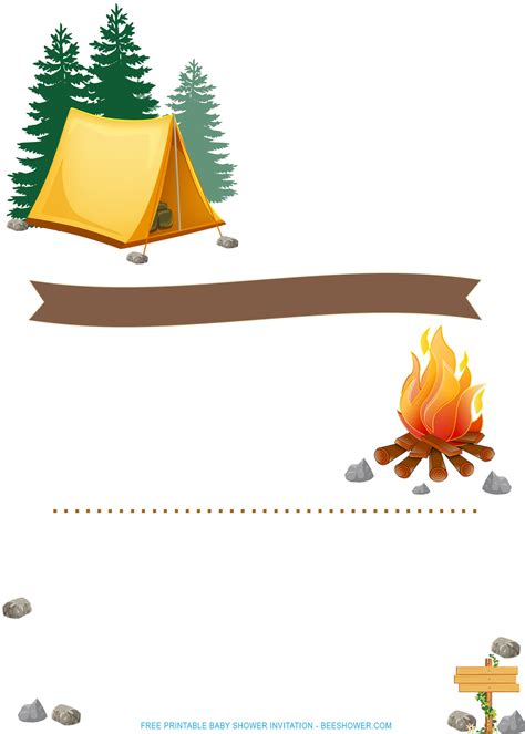 camping party invitations  printable printable word searches