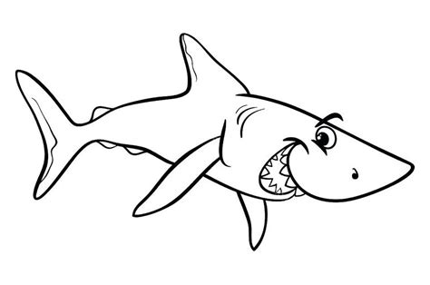 mischievous shark sharks kids coloring pages
