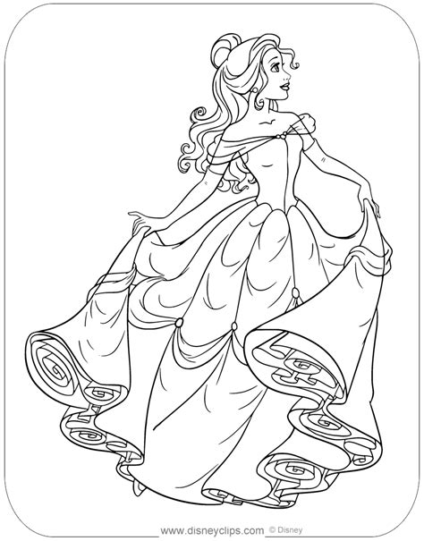 coloring pages disney princess belle