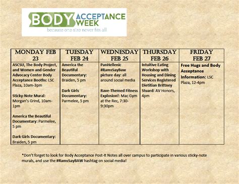Accept Your Body Source Colorado State University