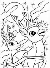 Rudolph Reindeer Coloring Santa Pages Christmas Red Claus Nose Printable Kids sketch template