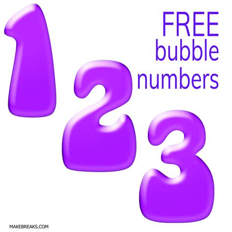 printable bubble numbers  breaks