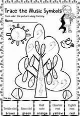 Music Coloring Themed Pages Worksheets Color Autumn Fall Trace Choose Board Notes Contains Set Getcolorings sketch template