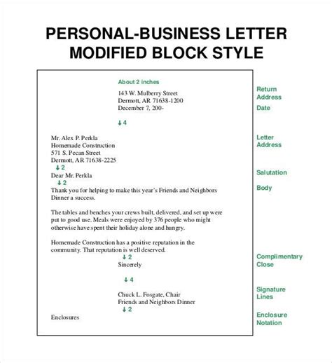 cover letter   personal business letter modified block style