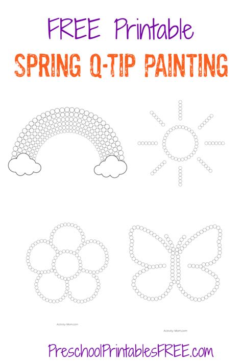 spring  tip painting  preschoolers printable  preschool