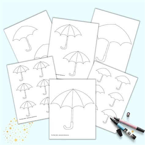 printable umbrella templates outlines  artisan life
