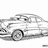 Coloring Doc Hudson Disney Cars Mcqueen Lighting Race sketch template
