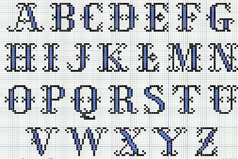 counted cross stitch alphabet chart vintage crafts