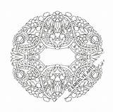 Coloring Wreath Vines Mandala Pages Emerlye sketch template