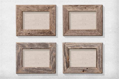 11 isolated natural wood frames custom designed graphic objects