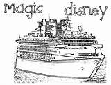Cruise Coloring Ship Pages Disney Magic Netart sketch template