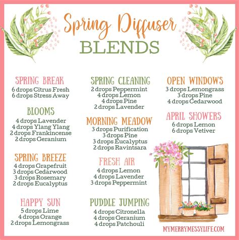 spring essential oil diffuser blends  merry messy life