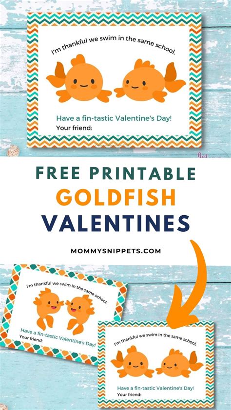 printable  goldfish valentine printable
