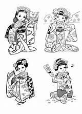 Chinois Japonais Nouvel Giappone Coloriages Enfantin Japonaises Petites Adulti Plusieurs Tenus Colorier Justcolor Gratuit Adultes Japonaise Poupée Tradition Malbuch Erwachsene sketch template