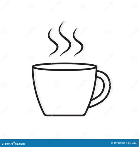 black outline  coffee cup icon stock vector illustration  icon