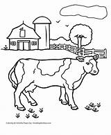 Cow Coloring Pages Kids Farm Printable Cattle Cows Colouring Animals Honkingdonkey Drawing Barn Animal Clipart Children Color Books Colour Book sketch template