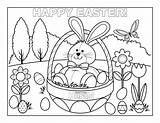 Easter Coloring Pages Happy Printable Bunny Getcoloringpages sketch template
