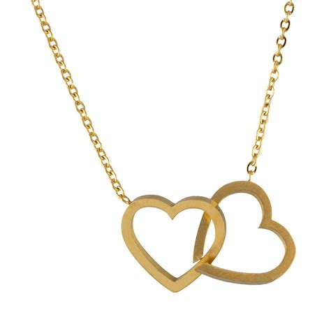 iydc  doubleheart   dreams double heart necklace dainty pendant  interlocking hearts