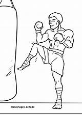 Kickboxen Malvorlage Kampfsport Ausmalbilder Malvorlagen Seite sketch template