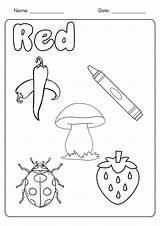 Red Coloring Things Pages Worksheets Color Printable Worksheeto Via sketch template