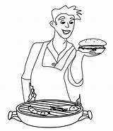 Faisant Cuire Uomo Hamburger sketch template