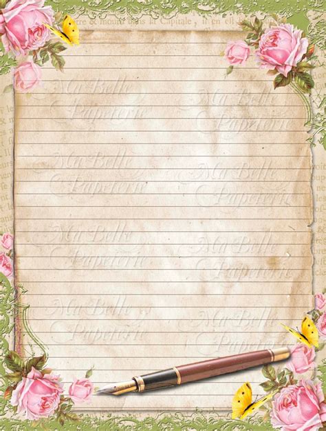 vintage style shabbby chic lined letter writing paper