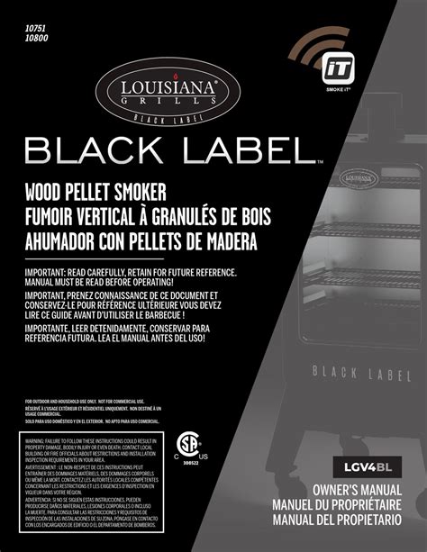 louisiana grills black label lgvbl owners manual   manualslib