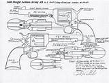 Colt Revolver Single 1873 Blueprints Artillery sketch template