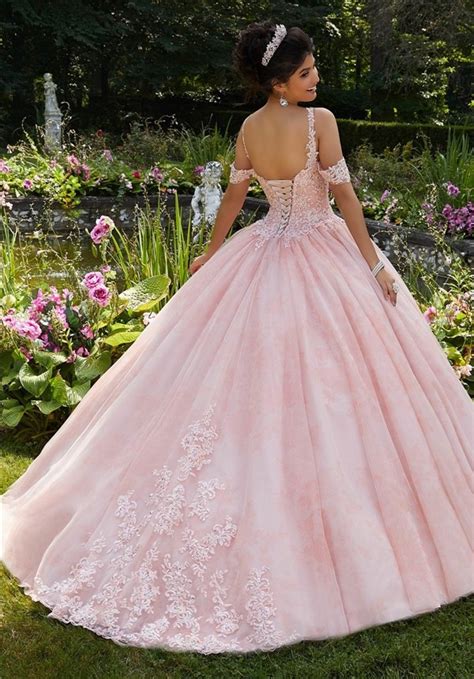 Charming Ball Gown Prom Dress Light Pink Tulle Lace